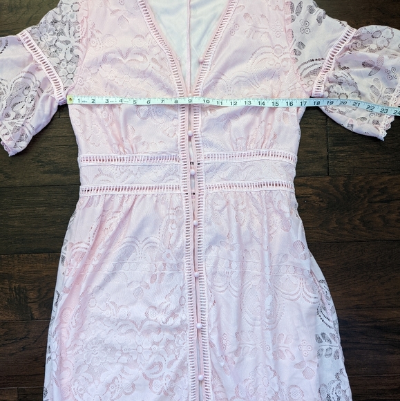 NWOT Pink Lace Maxi Dress or Duster - Picture 4 of 7